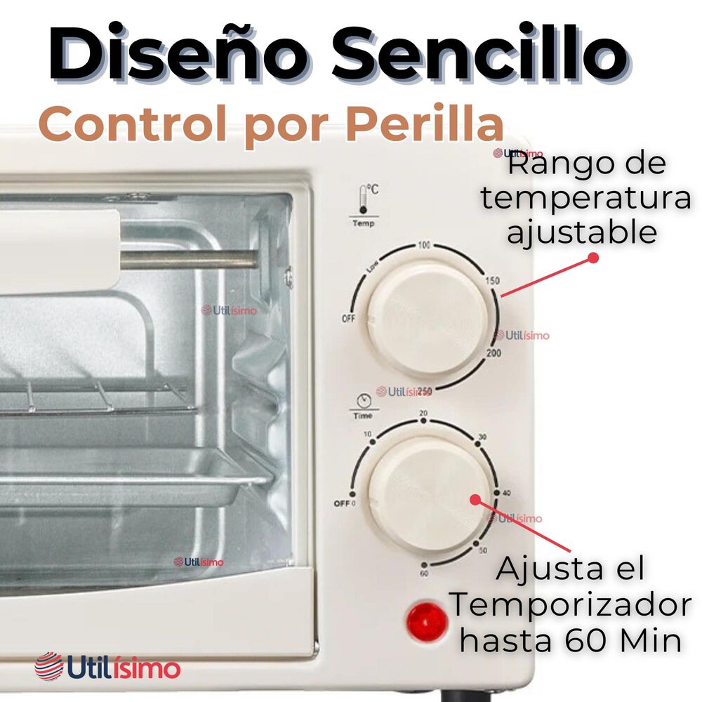 Mini Horno Eléctrico De Mesa 7 Litros Hornear Asar Y Tostar image number 4.0