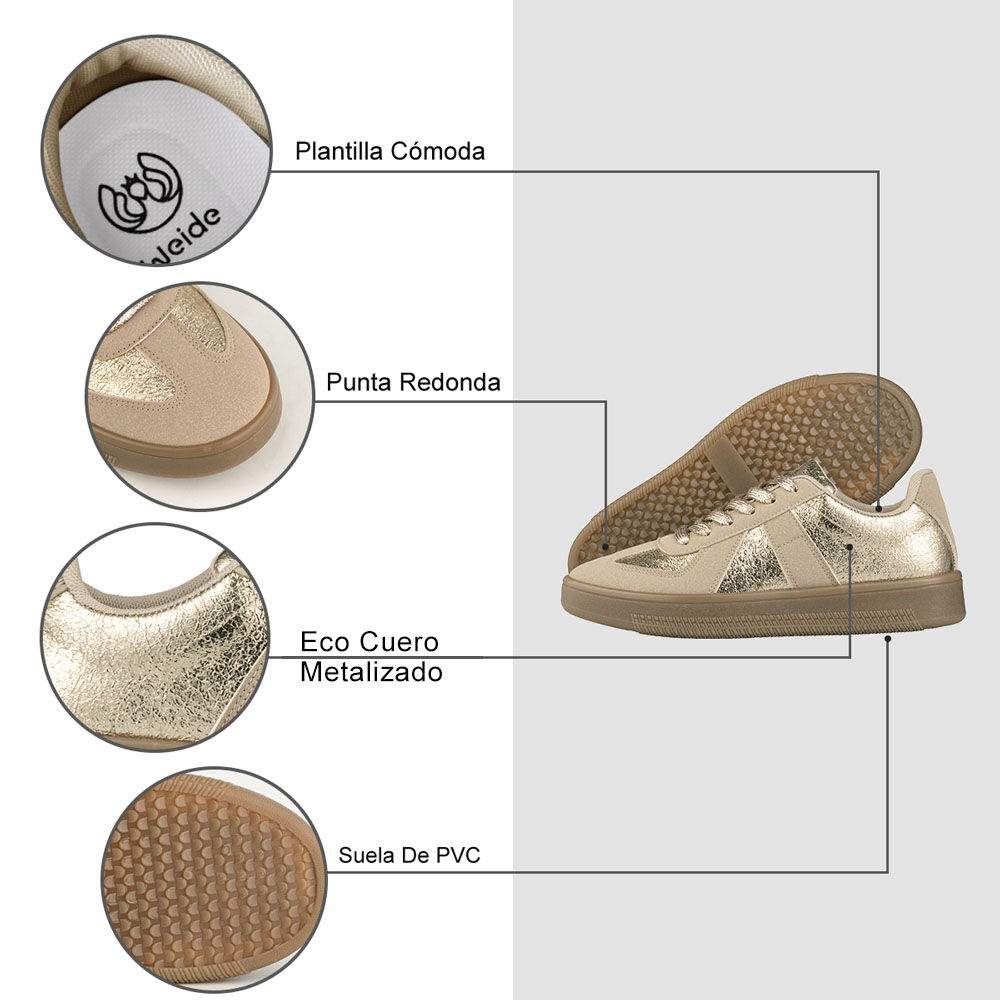 Zapatilla Deportiva Comfort Mujer Eco Cuero Weide Tfa201 image number 5.0