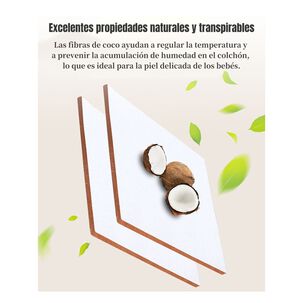 Colch&oacute;n De Coco Cuna 116x62x4cm Lubabycas