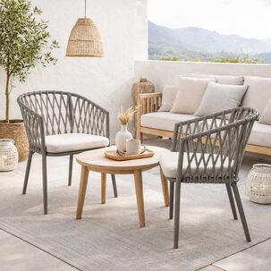 Pack De 2 Sillas De Terraza Trame - Aluminio Y Cuerda