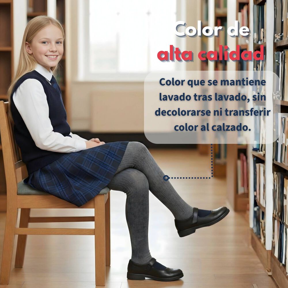 Ballerinas Escolares Ni&ntilde;a Algod&oacute;n Gris image number 5.0