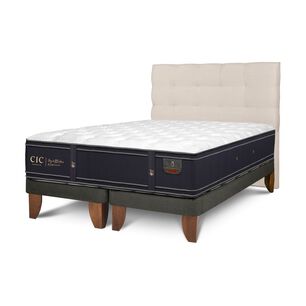 Cama Europea Cic Grand Premium / 2 Plazas / Base Dividida + Respaldo