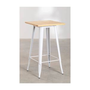 Mesa Bar Tolix Wood 60x60cm