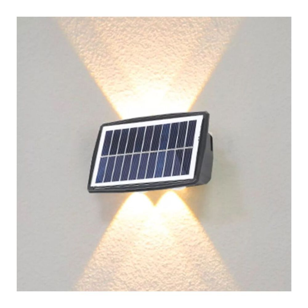 Lampara Panel Solar Aplique 3 Luz Led Ip65 Lampara Exterior image number 1.0