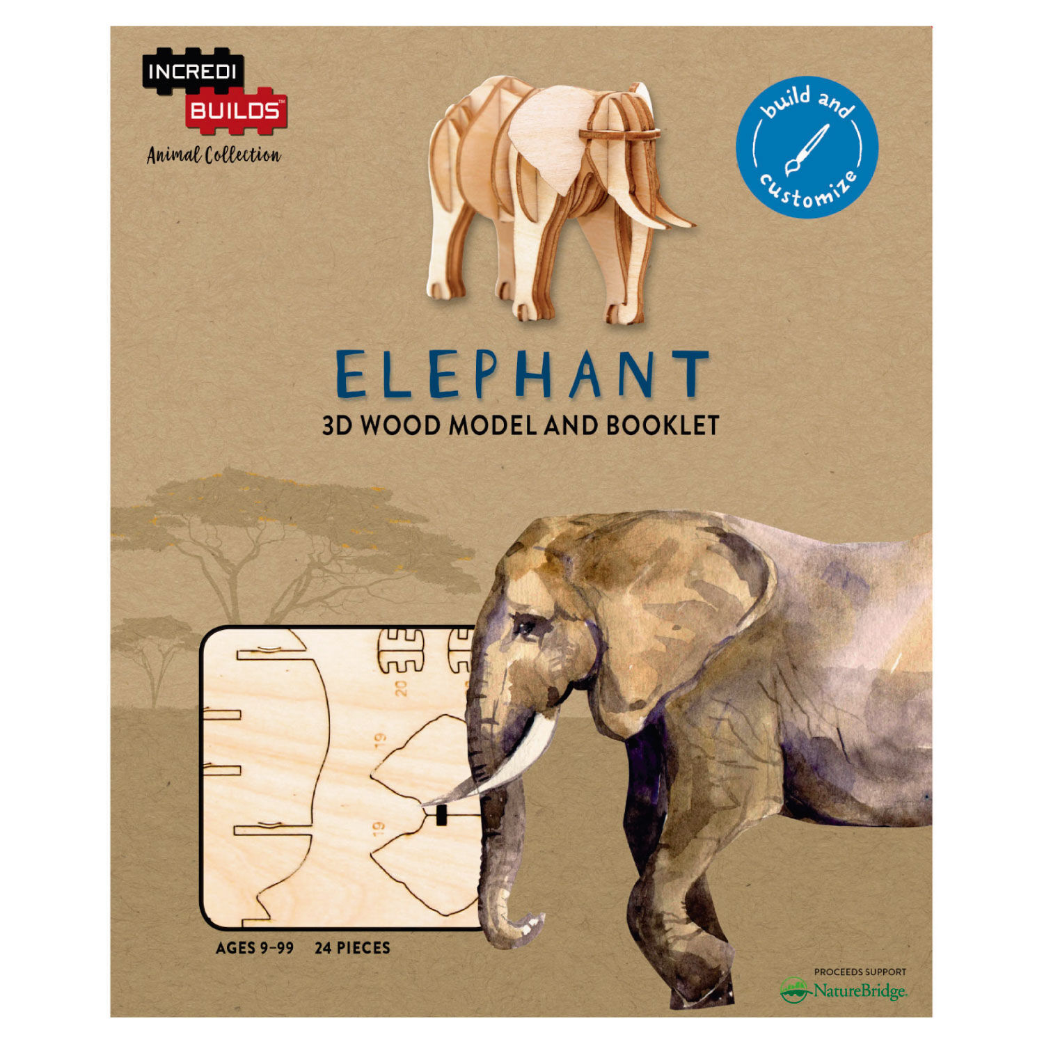 Animal Collection Elefante Modelo Para Armar En Madera image number 0.0