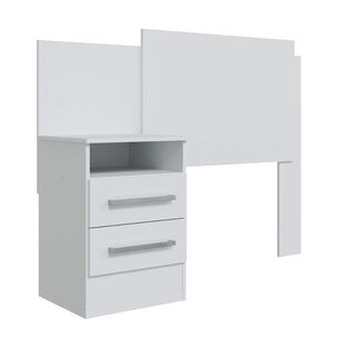 Respaldo De Cama 1 Plaza Con Velador Blanco