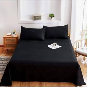 Juego De S&aacute;bana 2 Plazas 4 Piezas Negra