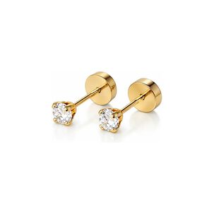 Aros Abridores Chispas 3mm Oro 18k Tope A Presi&oacute;n Beb&eacute; Ni&ntilde;a