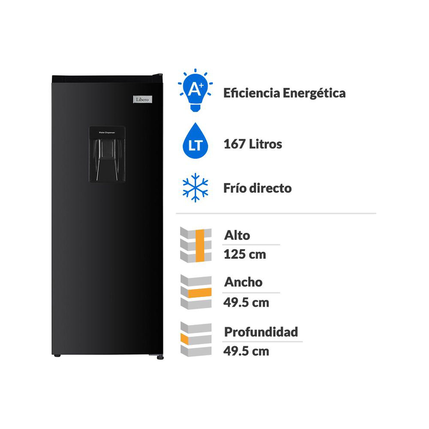 Refrigerador Monopuerta Libero LFM-178DFNW / Fr&iacute;o Directo / 167 Litros / A+ image number 1.0