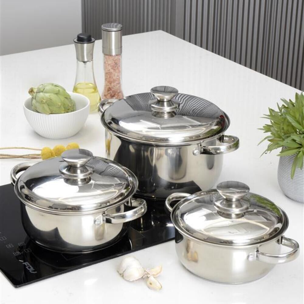 Combo Fantuzzi Bateria De Cocina Acero Inox 6 Piezas + Cuberteria 16 Piezas image number 5.0