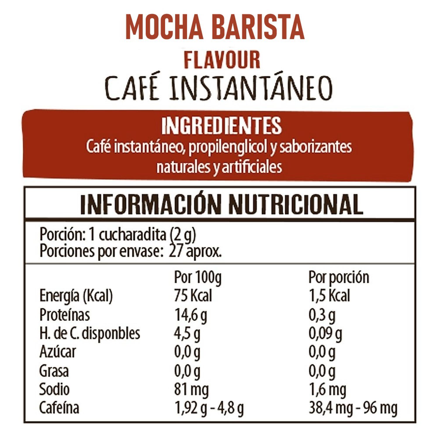 Caf&eacute; Beanies Liofilizado Mocha Linea Barista image number 3.0