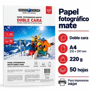 Papel Fotogr&aacute;fico Mate Doble Faz A4 220g 50 Hojas - Ps