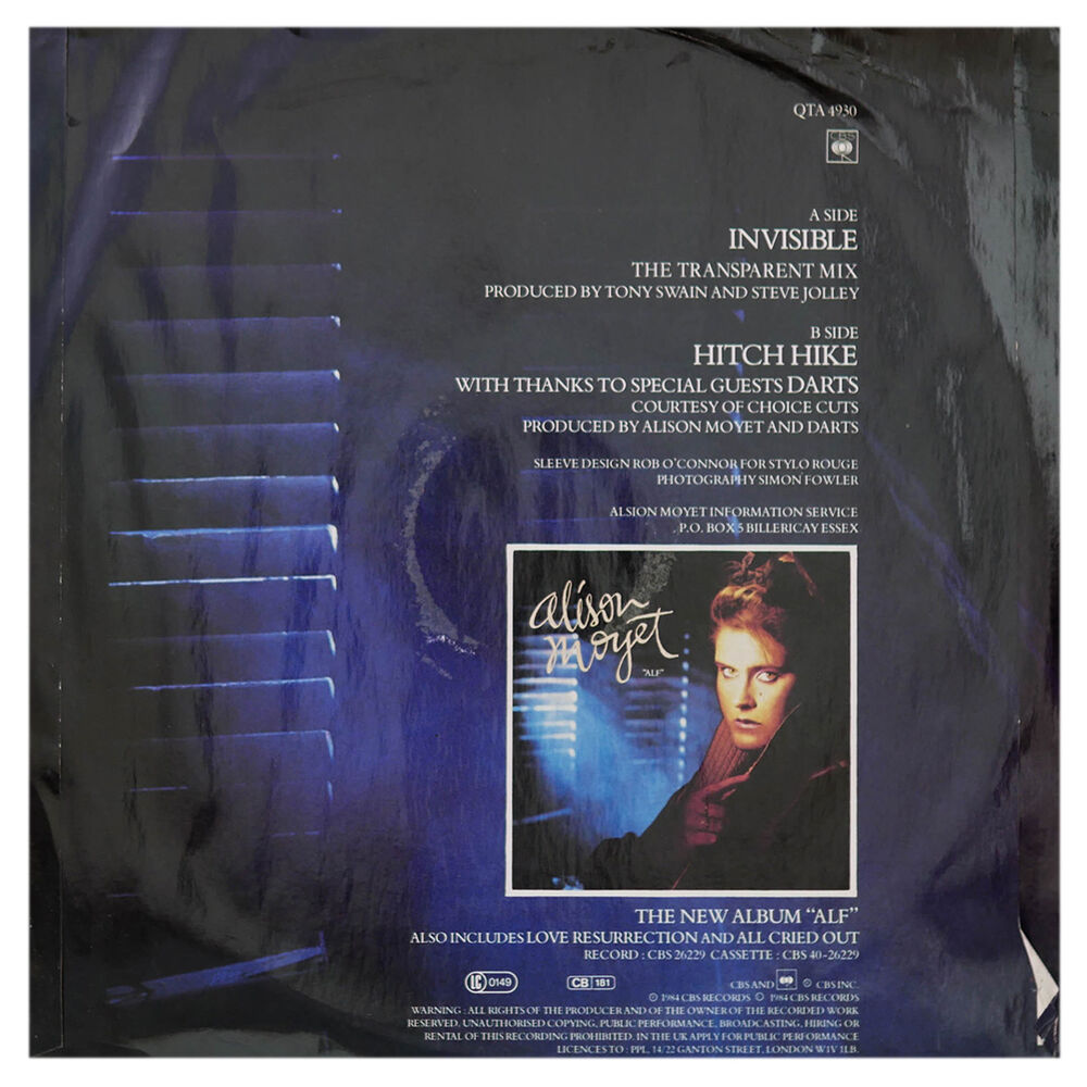 Alison Moyet - Invisible (transparent Mix) | 12" Maxi Single Usado image number 1.0