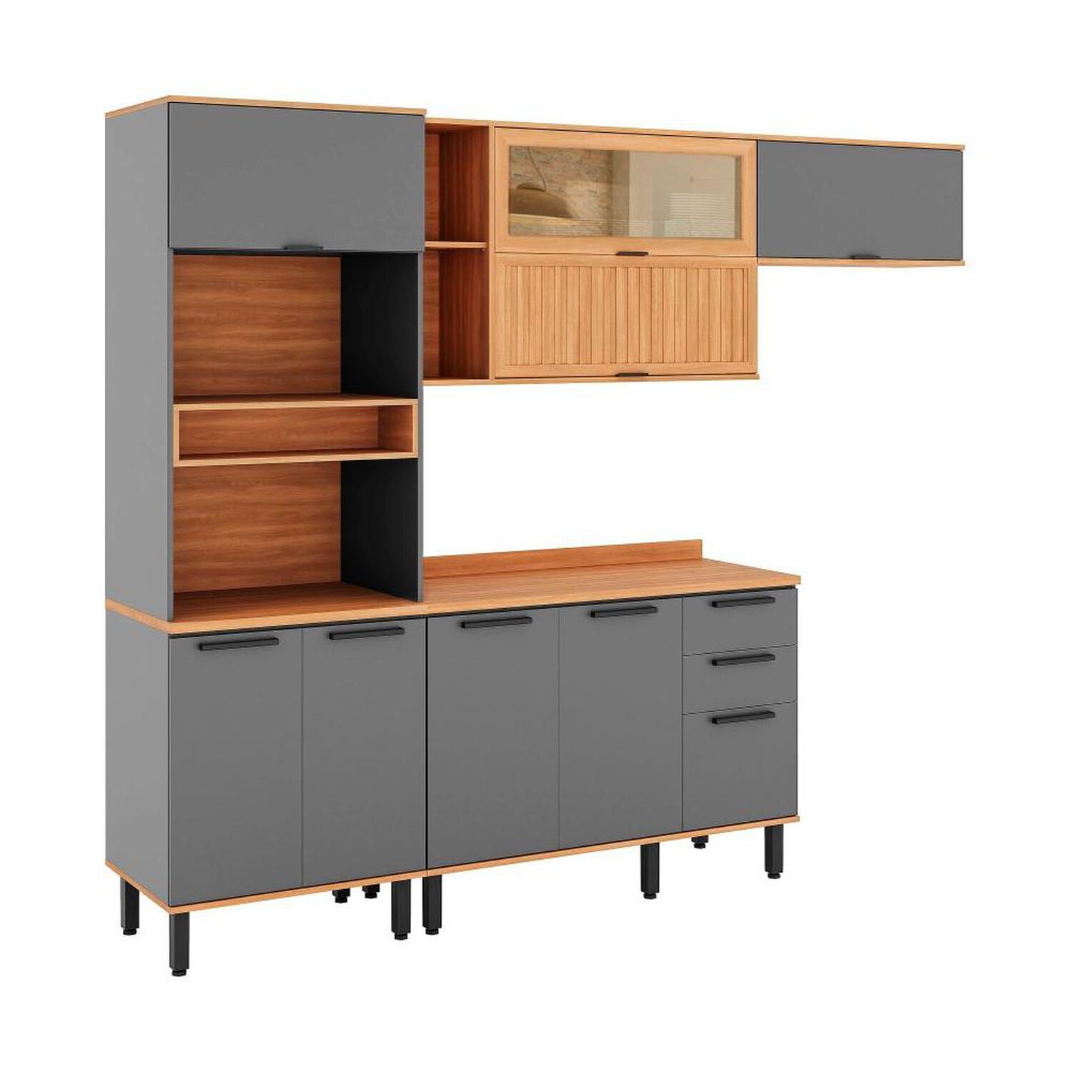 Mueble De Cocina Roca Modular Casta&ntilde;a Modular / 9 Puertas / 2 Cajones image number 1.0