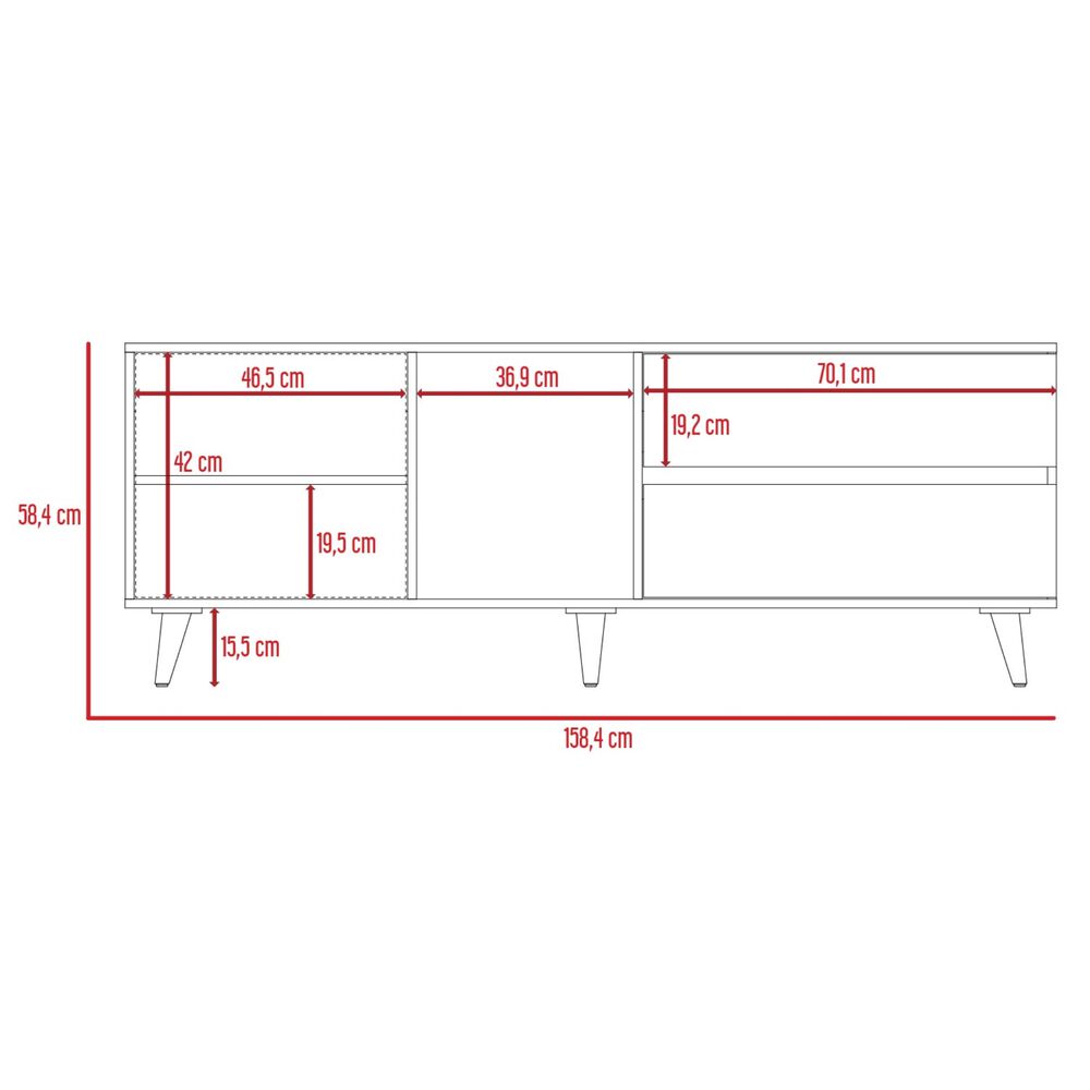 Mesa Para Tv 65" 58,4x158,4x38 Cm Café Claro Y Gris image number 9.0