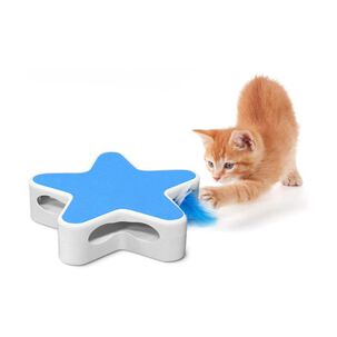 Juguete Interactivo Para Gatos Pluma Giratoria Mascotas