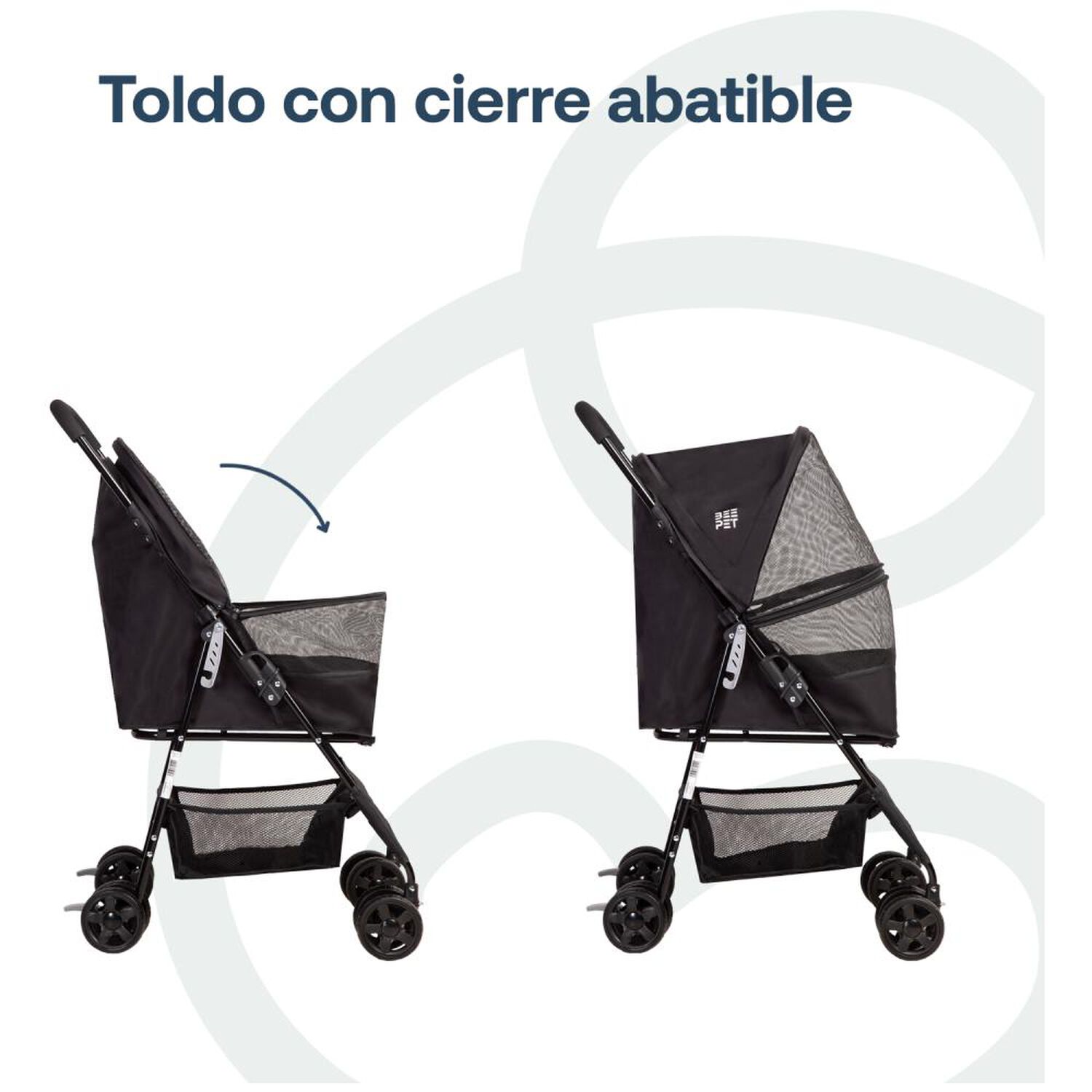 Coche Plegable de Mascota Light Negro Bebesit image number 4.0