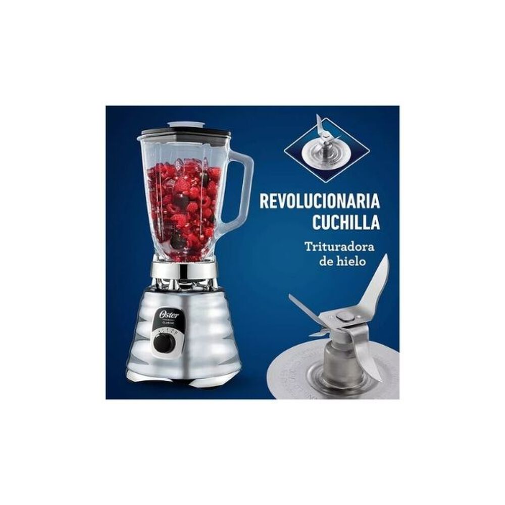 Licuadora Clásica Oster Cromo Con Perilla Ergonómica De 3 Velocidades Blst4655 image number 6.0