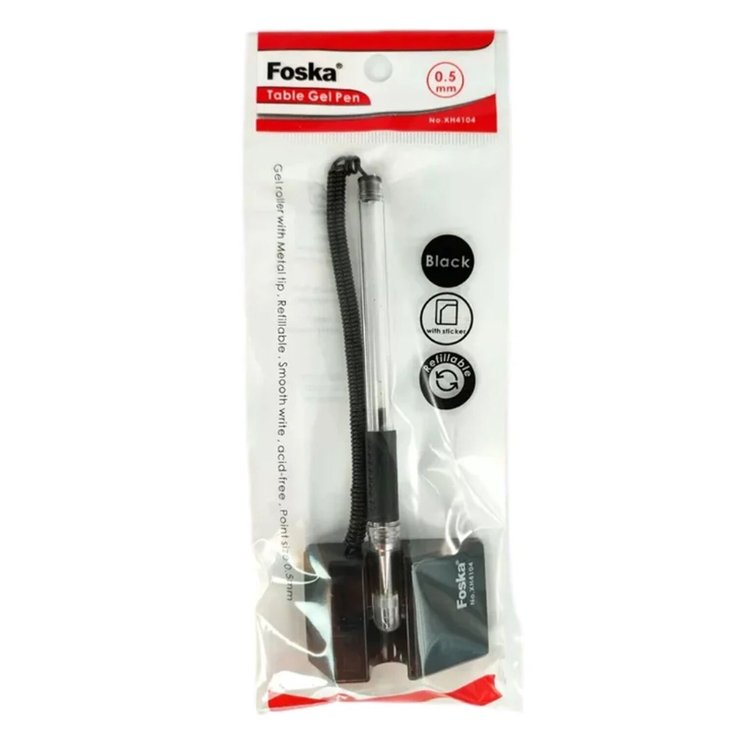 Bol&iacute;grafo De Gel De Escritorio Negro Xh4104(black) Foska image number 0.0