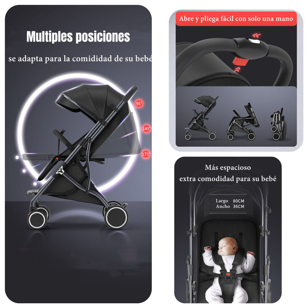 Coche De Paseo Compacto Con Accesorios Lubabycas Rojo image number 5.0