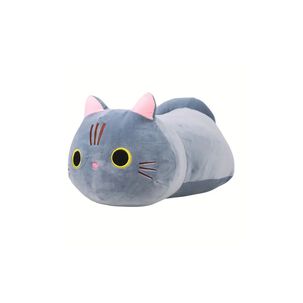 Almohada De Peluche Gato Kawaii Gris 23cm