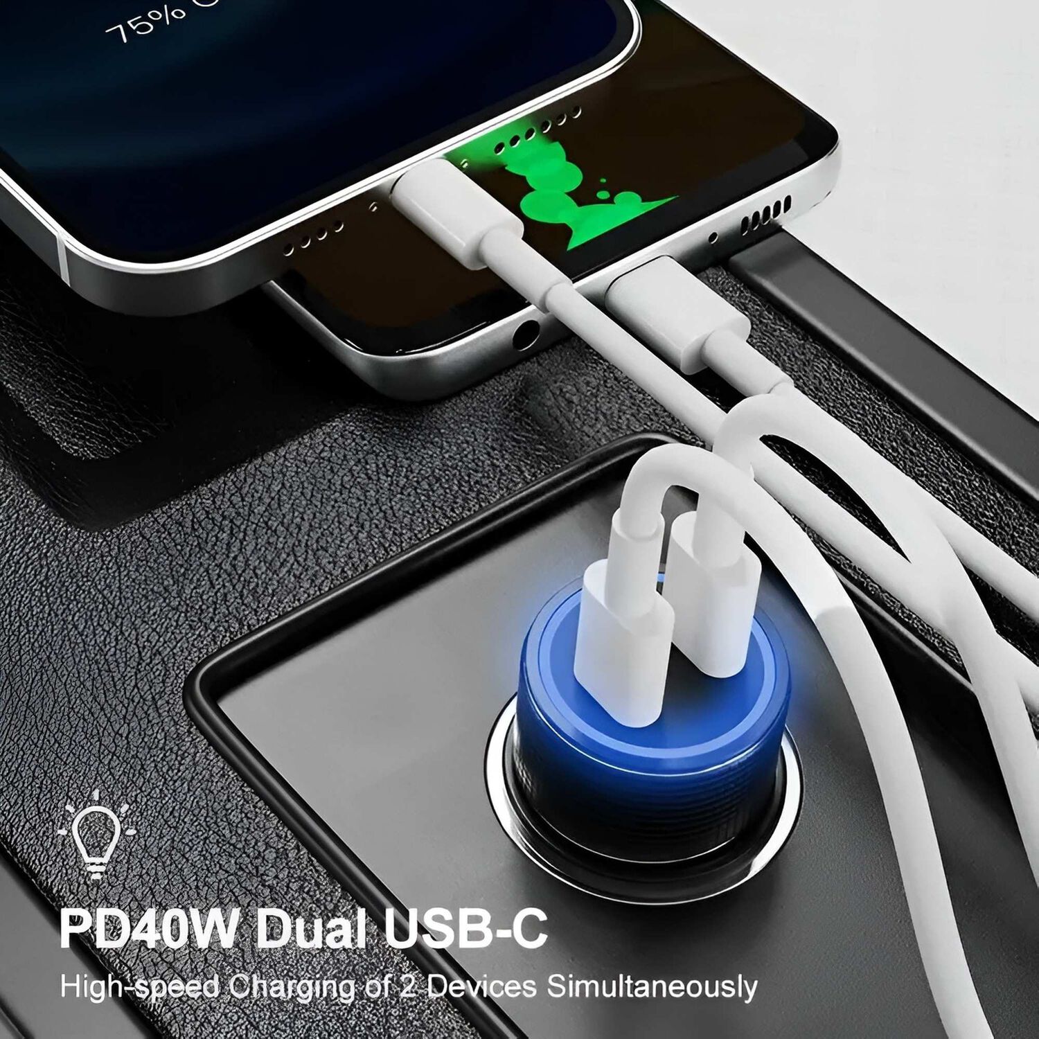 Cargador Usb-c Para Auto Dual Port Power Delivery 40w Tm-200542 image number 7.0