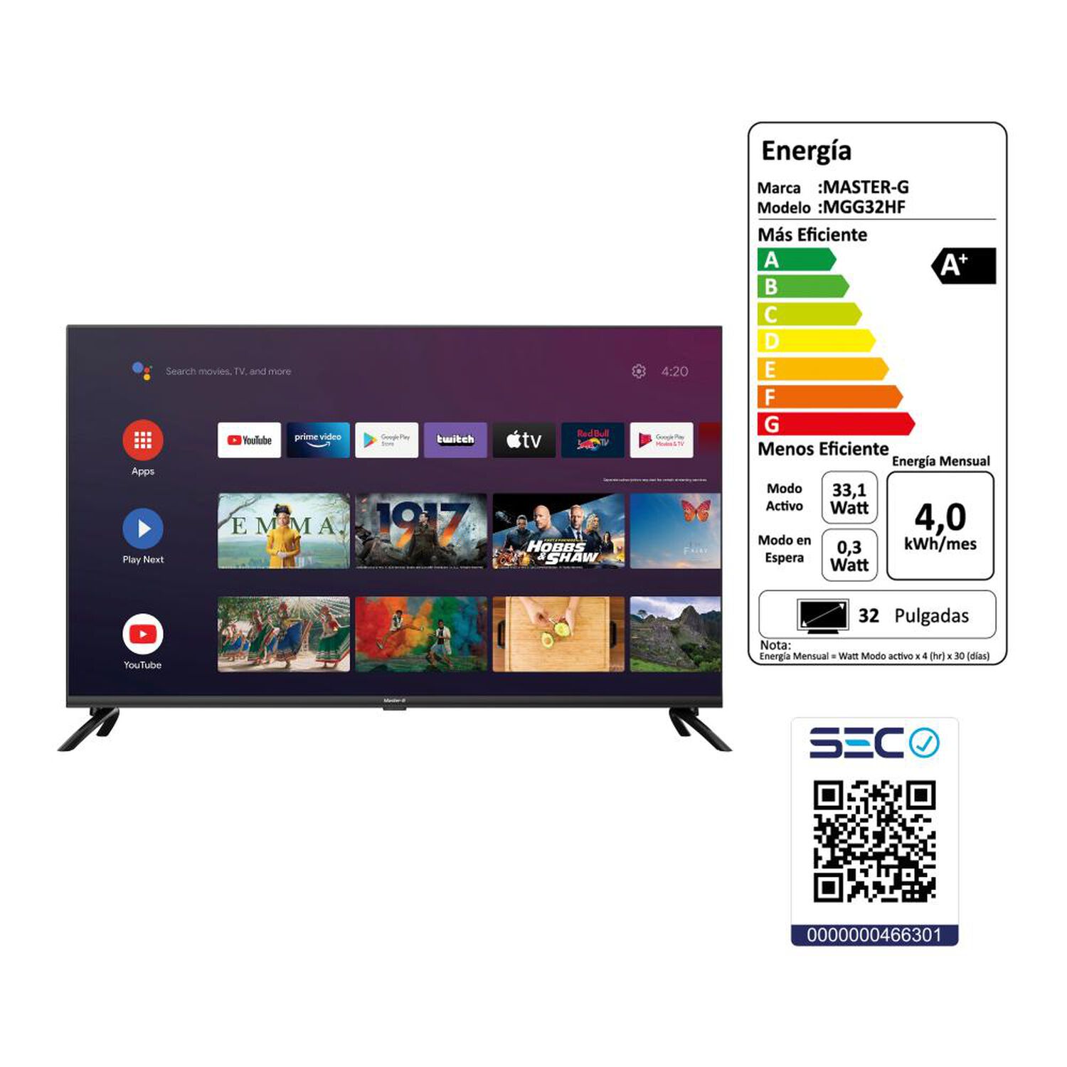 Led 32" Master-G MGG32HF / HD / Smart TV image number 7.0
