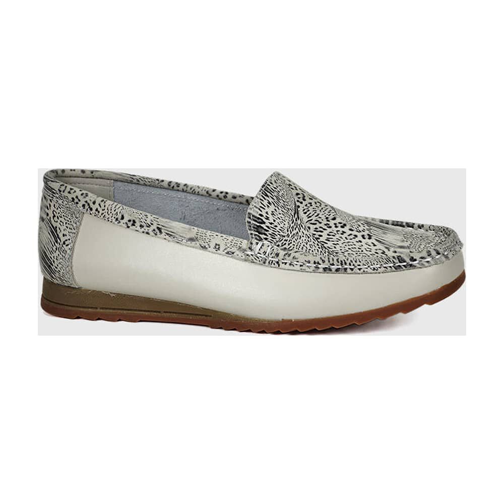 Mocas&iacute;n Cuero Ethel Blanco image number 1.0