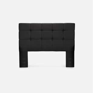 Cama Europea Rosen Indie / 2 Plazas / Base Dividida + Respaldo Issey Grafito