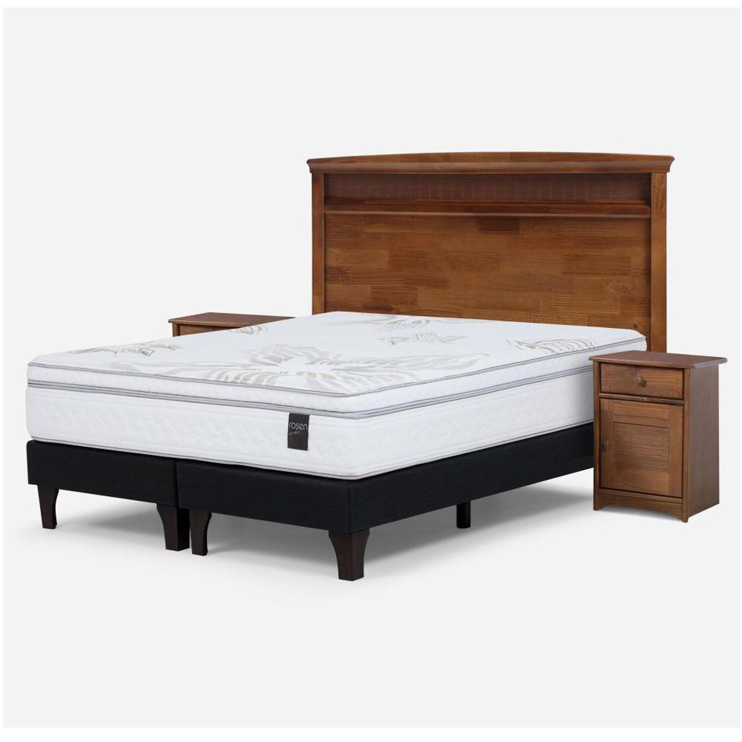 Cama Europea Rosen Art 4 / 2 Plazas / Base Dividida + Set De Maderas Veneto image number 1.0