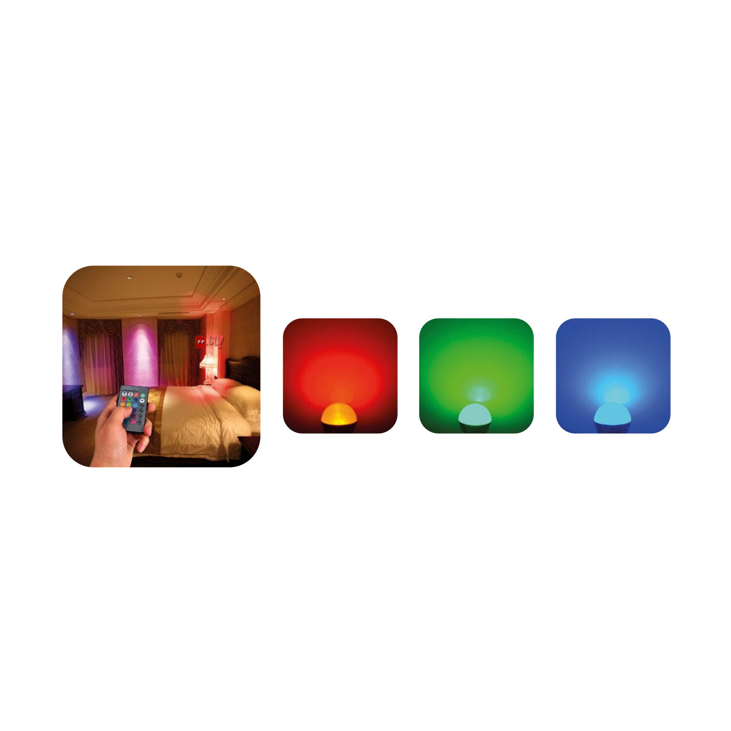 Ampolleta Led Rgb Conector E27 Con Control Remoto - Ps image number 1.0