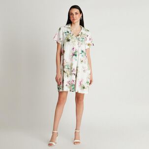 Vestido Manga Corta Cuello Redondo Mujer Lorenzo Di Pontti