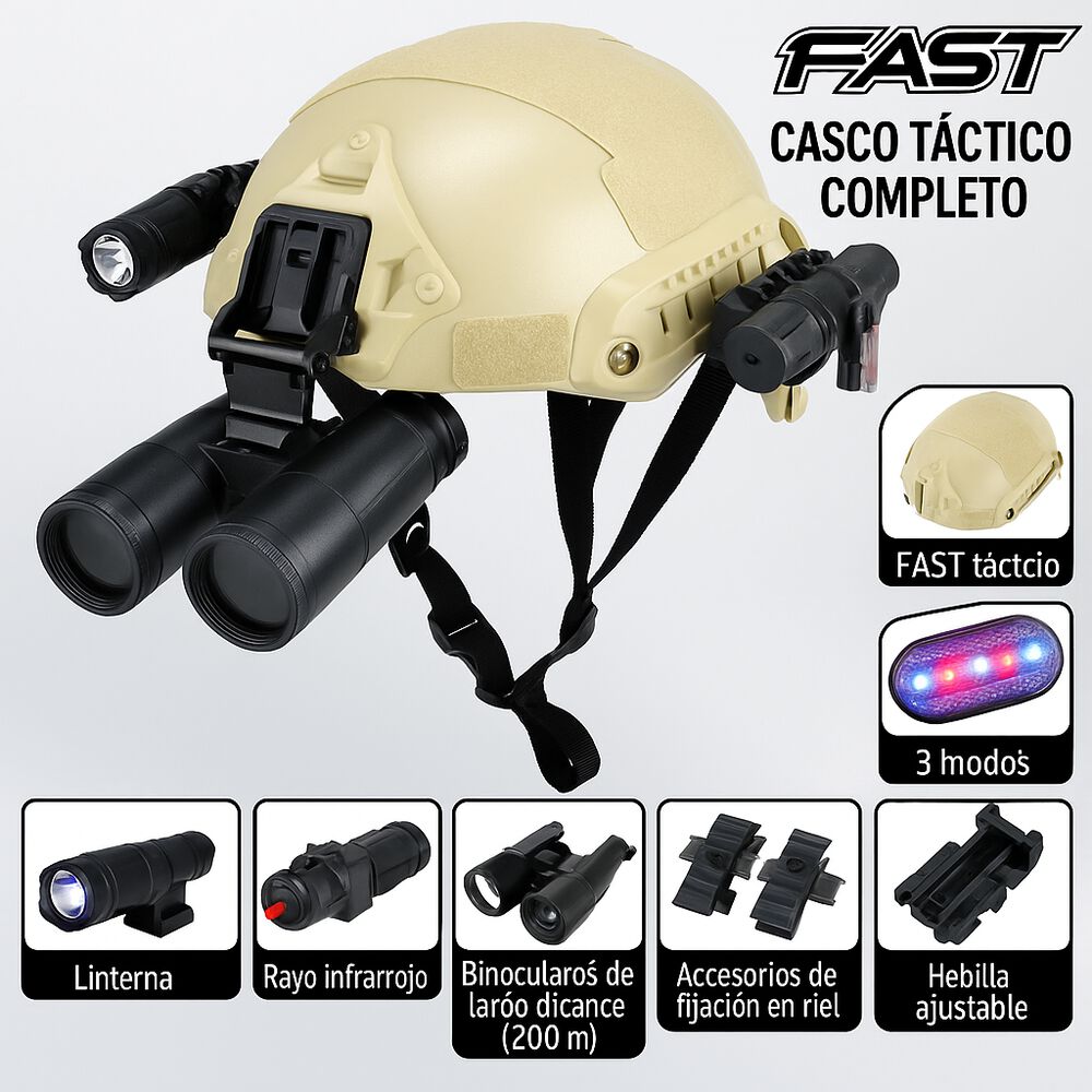 Casco Disfraz Militar Premium Luz image number 2.0