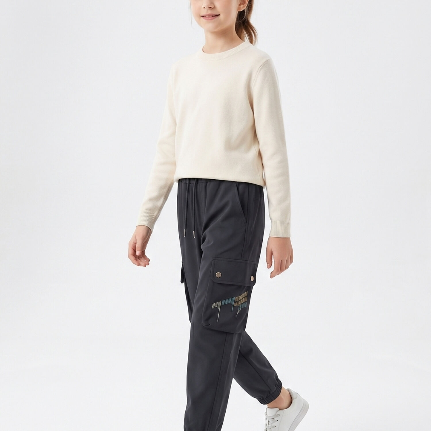 Pantalon Cargo Ni&ntilde;a Impermeable Jogger Moda Urbana Comodo image number 0.0