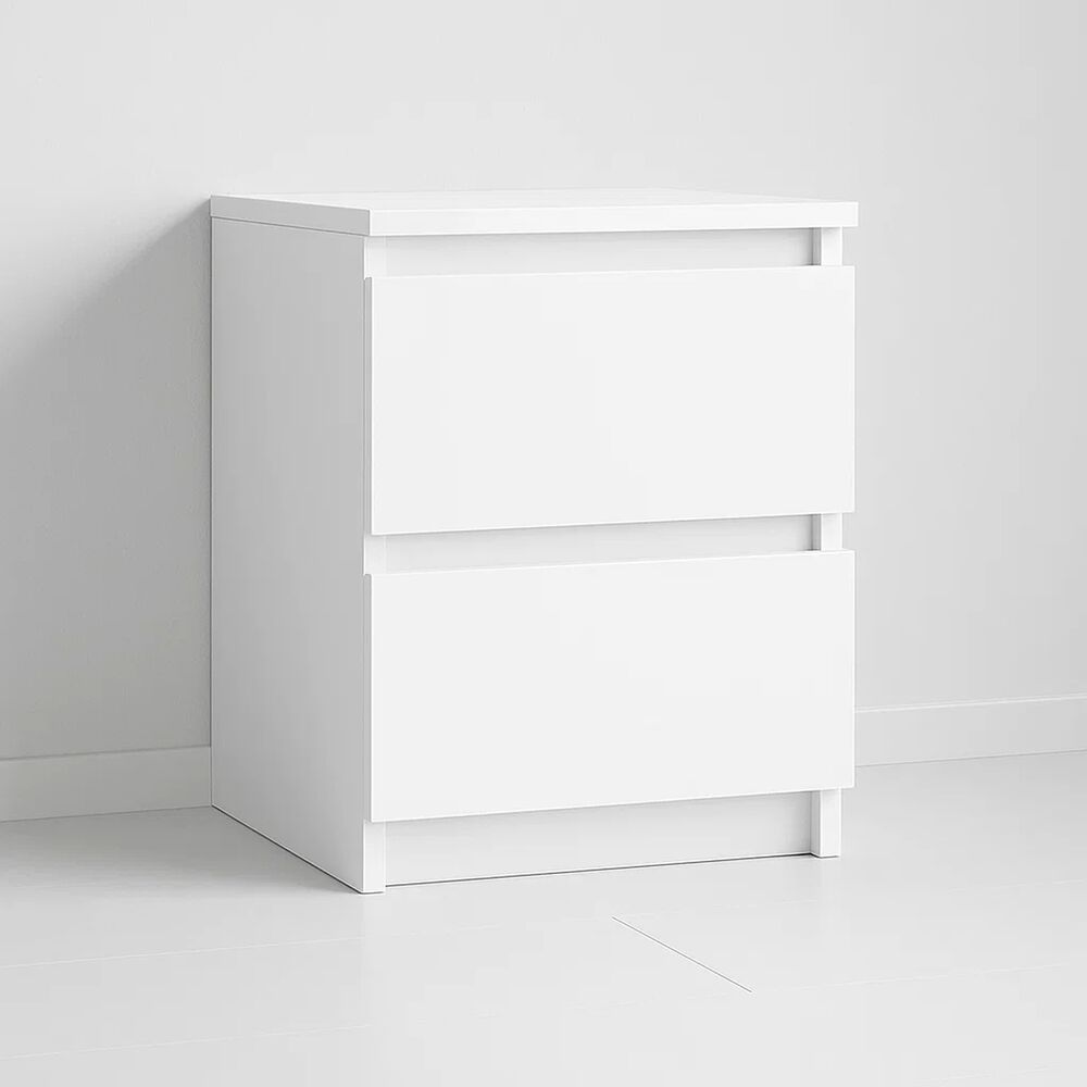 Velador Cajon Doble Minimal Blanco image number 0.0