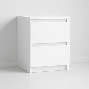 Velador Cajon Doble Minimal Blanco