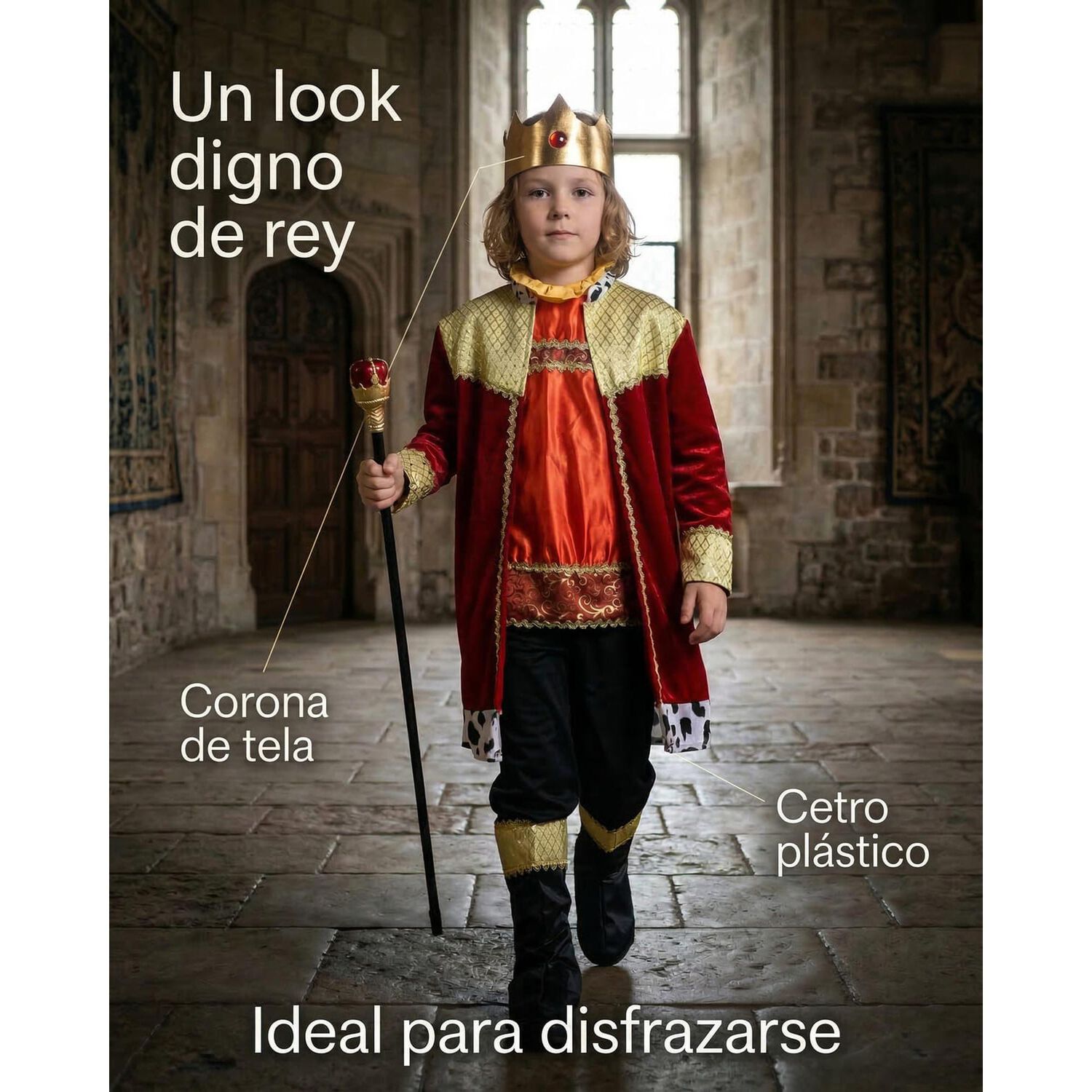 Disfraz Rey Medieval Infantil image number 8.0