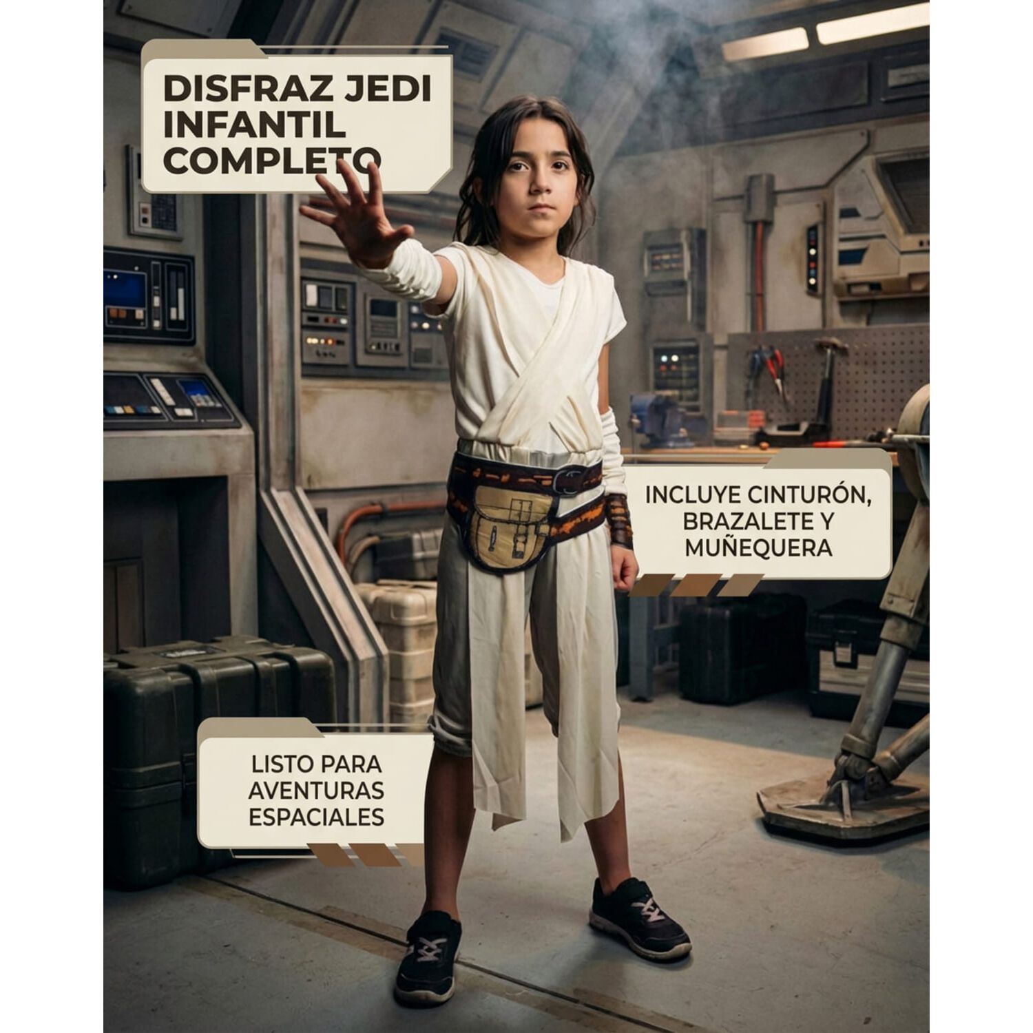 Disfraz Infantil Rey Skywalker Jedi Star Wars image number 5.0