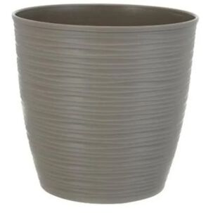 Maceta Redonda Estilo Piedra 1816 Centimetros Taupe Reyplast