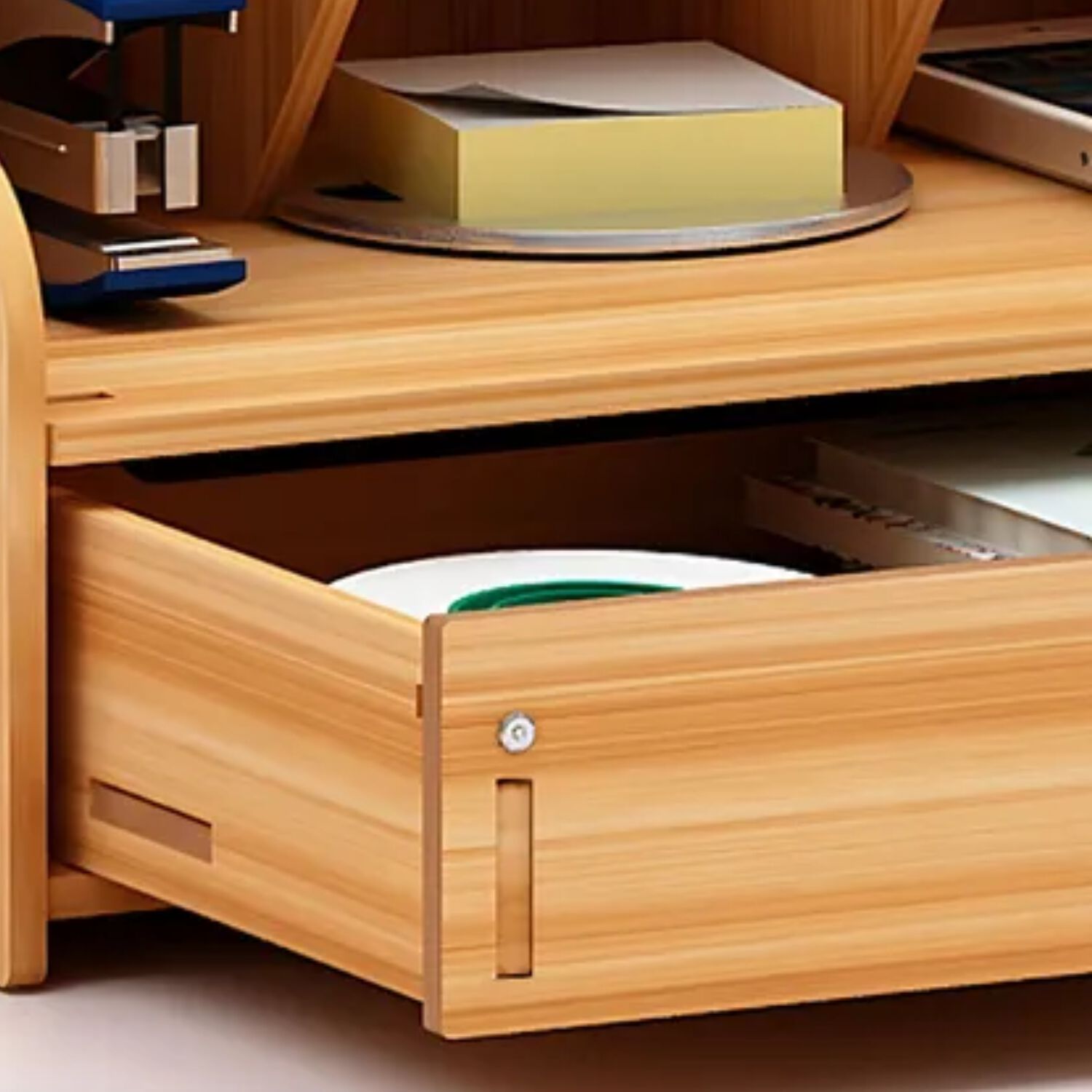 Organizador De Escritorio Madera Oficina Con Cajonera image number 3.0