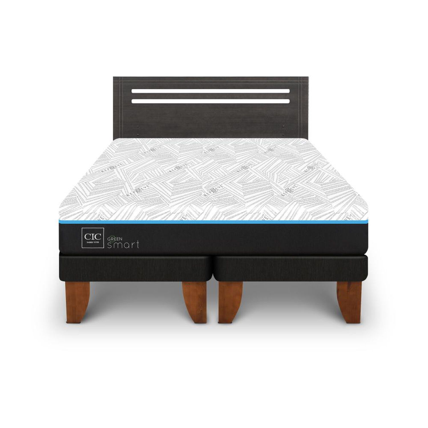 Cama Europea Cic Green Infinity / 2 Plazas / Base Dividida + Respaldo image number 0.0