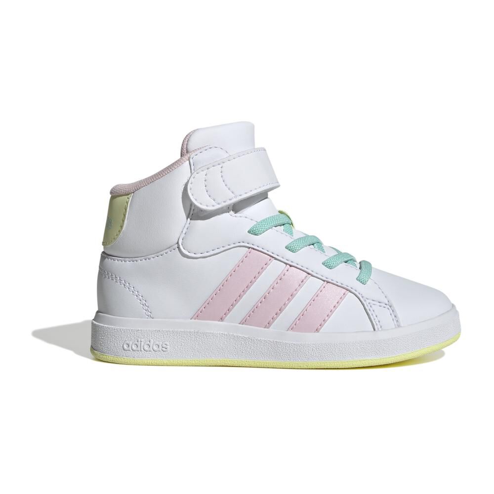 Zapatilla Infantil Niña Adidas Grand Court Mid Blanco/rosado image number 1.0