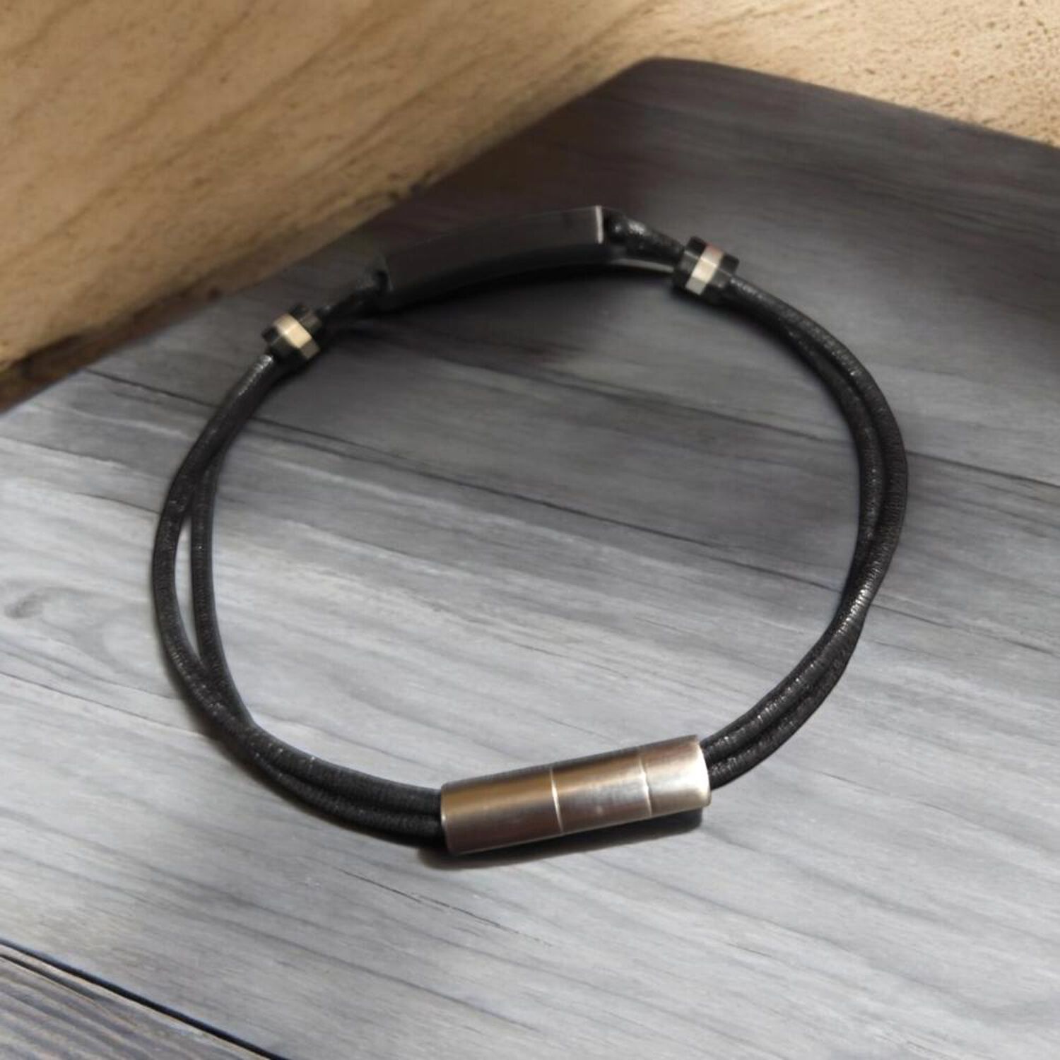 Pulsera De Hombre Cat J001b10121 Plateado-negro image number 2.0