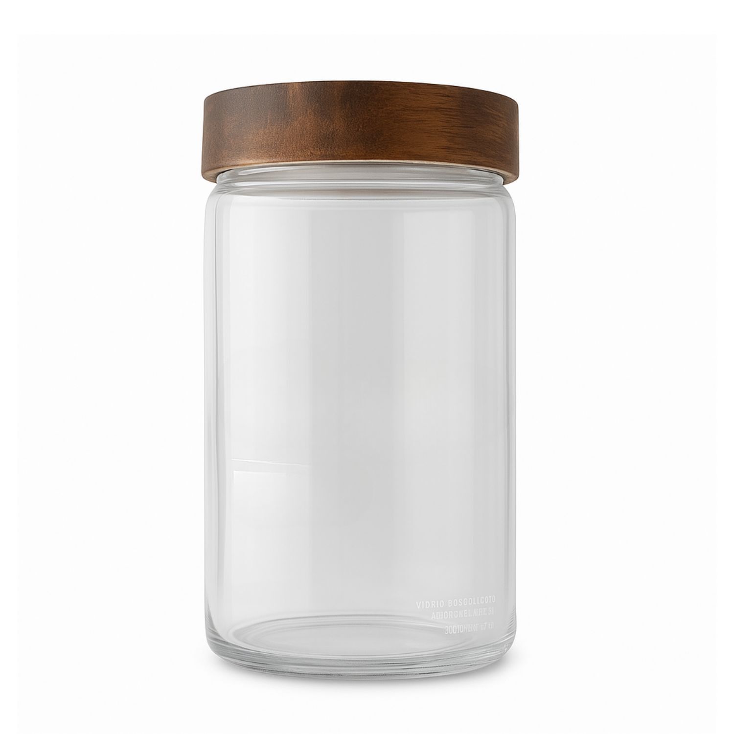 Frasco Vidrio Tapa Madera 1l Allegra Recipiente image number 1.0