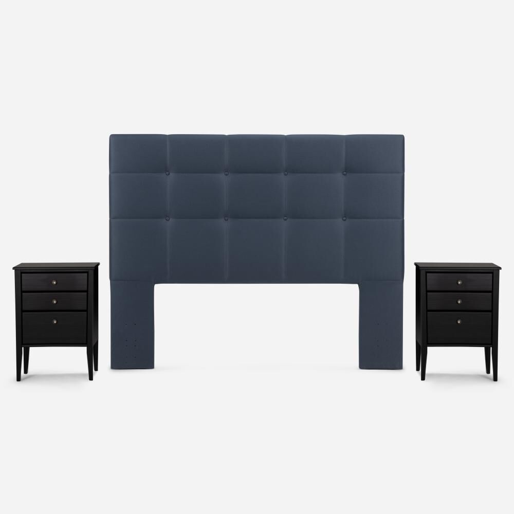 Cama Europea Rosen Autonomy / 2 Plazas / Base Dividida + Set De Maderas Issey Azul image number 2.0