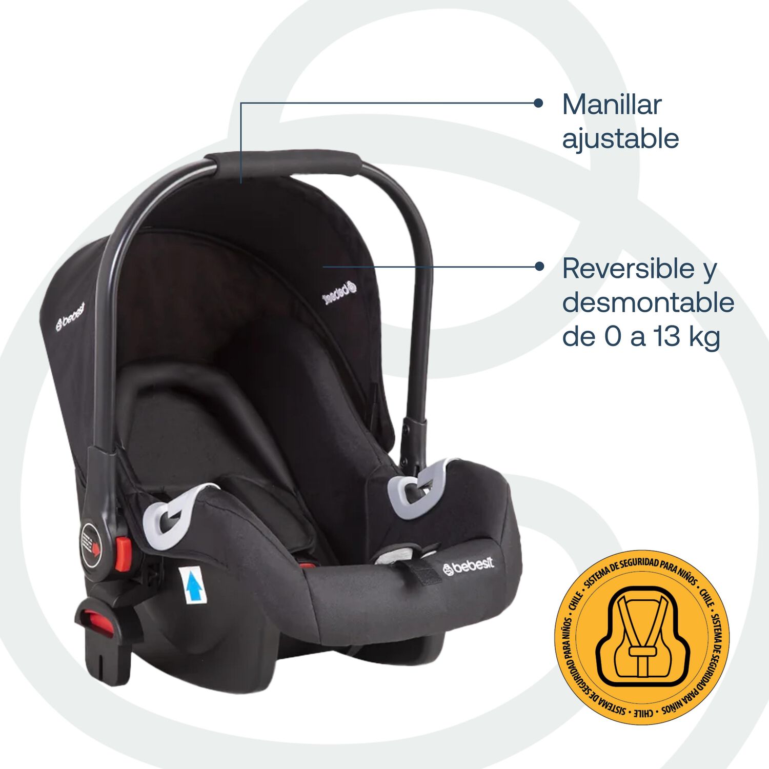Coche Cuna Travel System Quest Lx Negro Bebesit image number 10.0