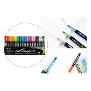 Marcadores Acrilicos 24 Pcs Outline Plumones Punta Fina