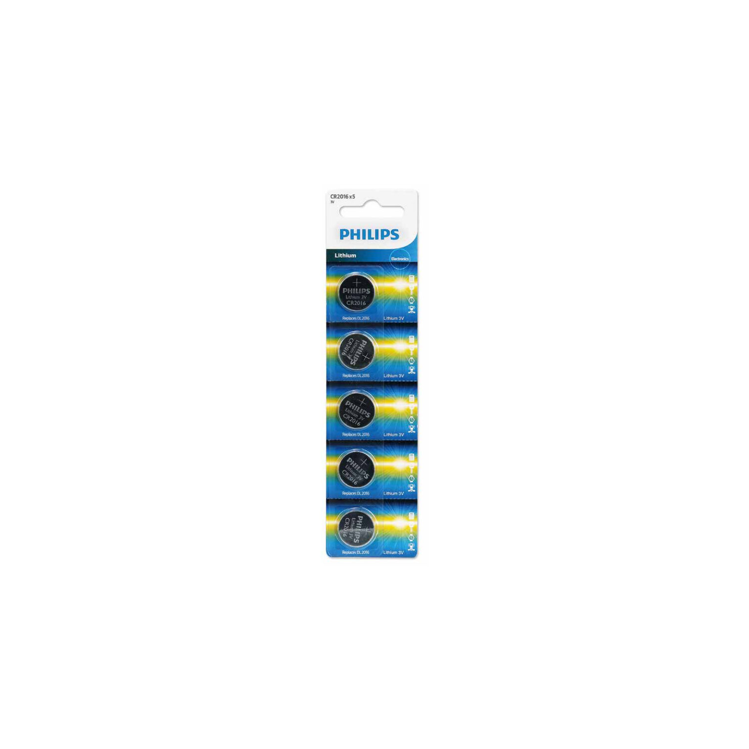 Pack 5 Pilas Cr2016 Philips - Ps image number 0.0
