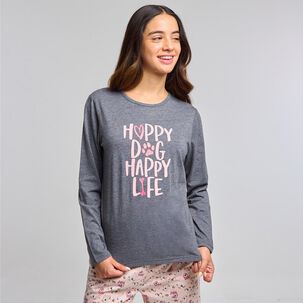 Polera De Pijama Manga Larga Mujer Freedom