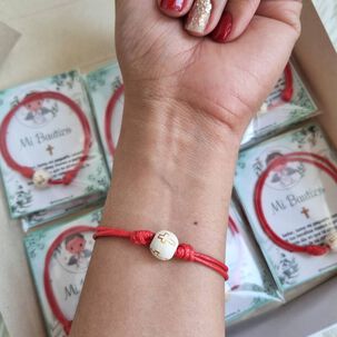 Recuerdos Encintados Bautismo Bautizo 12 Hilo Rojo + Tarjeta